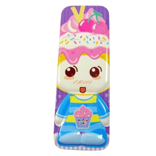 Purple fruit sundae baby Large Metal Pencil Case Box - PartyErasers