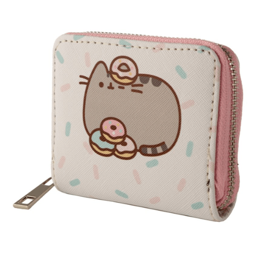 Pusheen Foodie Cat Zip Around Small Wallet Purse (White or Blue) - PartyErasers