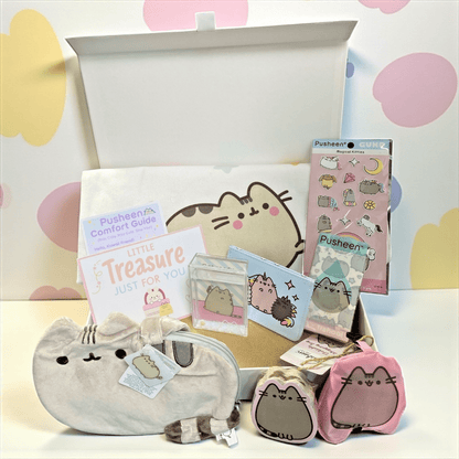 Pusheen Gift Hamper Cat Lover Set Tote Bag Stickers Plush Cute Kawaii Box - PartyErasers