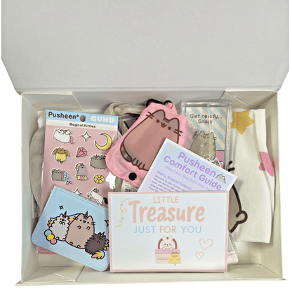 Pusheen Gift Hamper Cat Lover Set Tote Bag Stickers Plush Cute Kawaii Box - PartyErasers