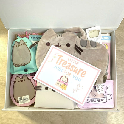 Pusheen Gift Hamper Cat Lover Set Tote Bag Stickers Plush Cute Kawaii Box - PartyErasers