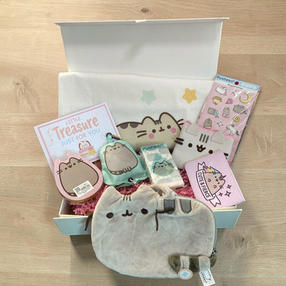 Pusheen Gift Hamper Cat Lover Set Tote Bag Stickers Plush Cute Kawaii Box - PartyErasers