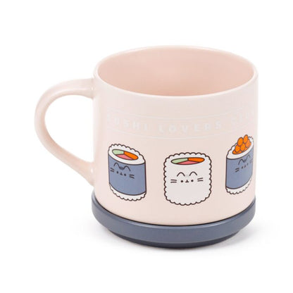 Pusheen the Cat Bento Club Sushi Lover Porcelain Mug & Coaster Lid Set - PartyErasers