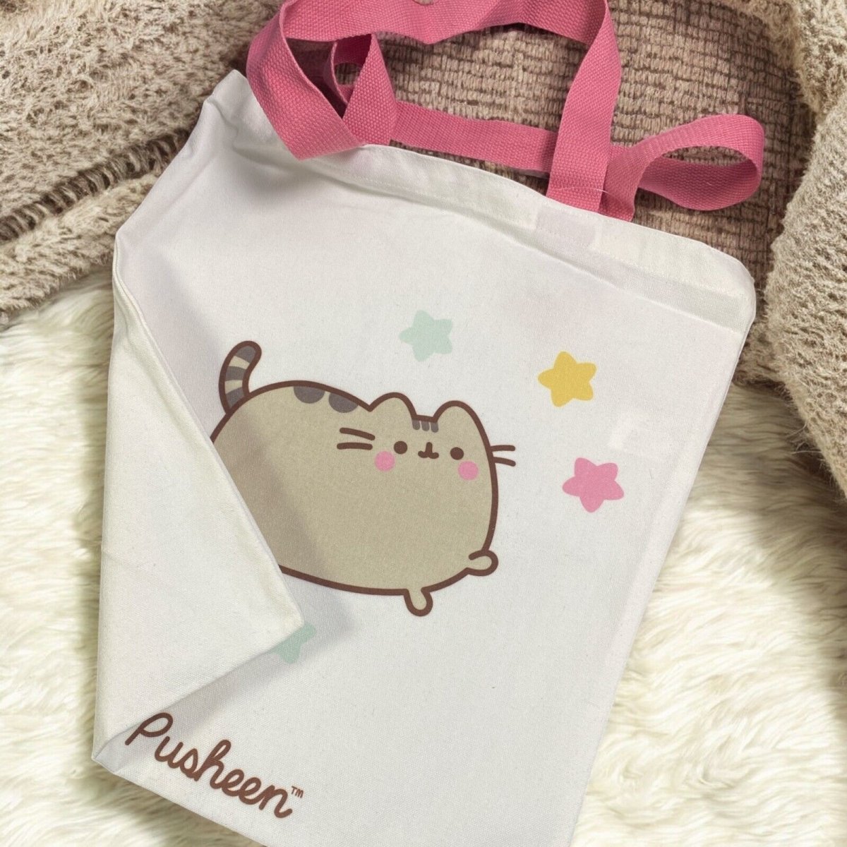 Pusheen the Cat Reusable Tote Bag shopping bag - PartyErasers