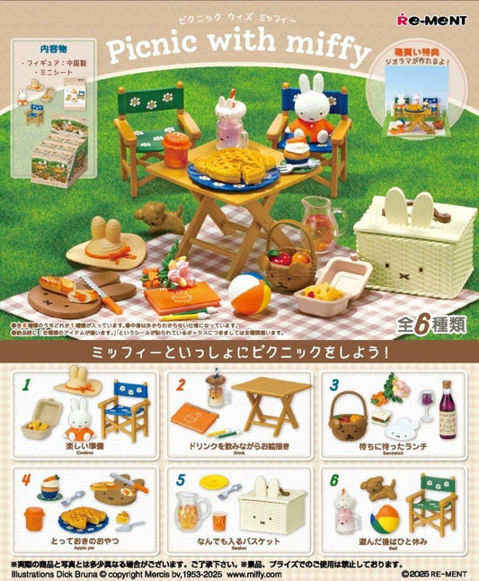 Re - Ment Picnic with Miffy 6 Boxes Miniature Figure Complete Box - PartyErasers