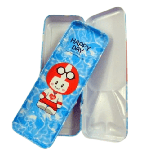 Red Cherry fruit baby Large Metal Pencil Case Box - PartyErasers