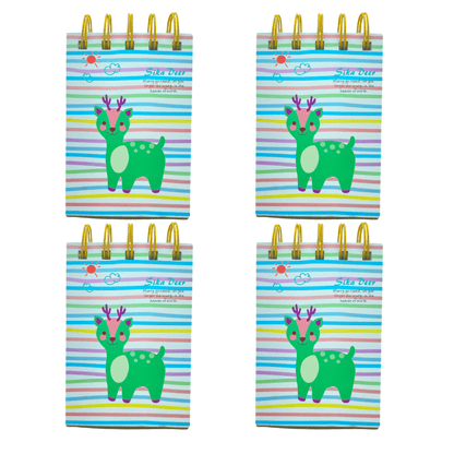 Reindeer Deer Note Pad Notebook Christmas Kids Party Bag set of 4 - PartyErasers