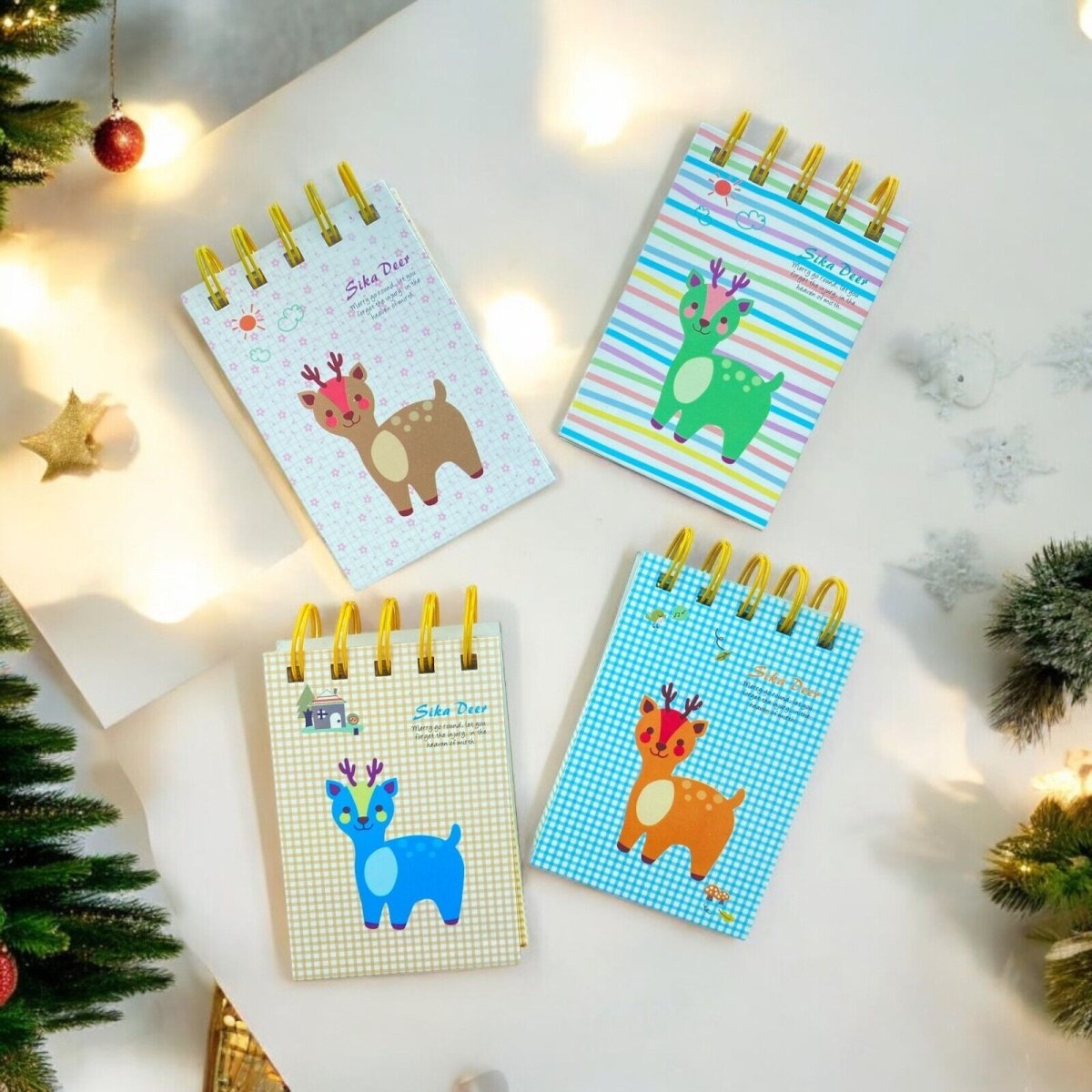 Reindeer Deer Note Pad Notebook Christmas Kids Party Bag set of 4 - PartyErasers