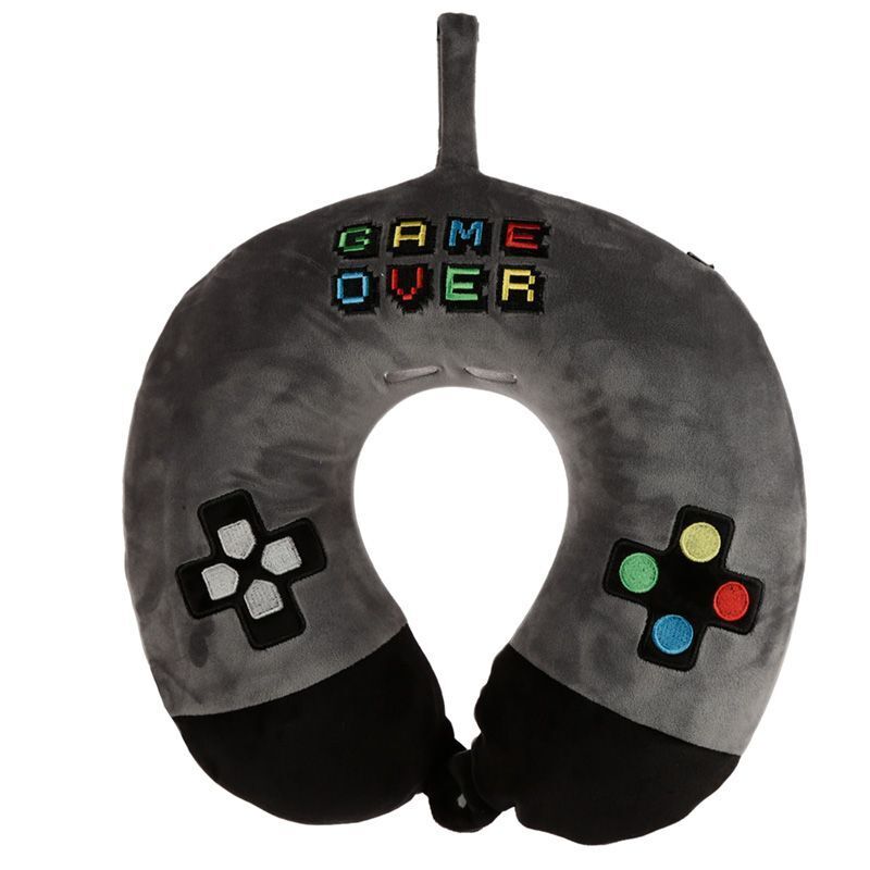 Relaxeazzz Game Over Plush Memory Foam Travel Pillow - PartyErasers