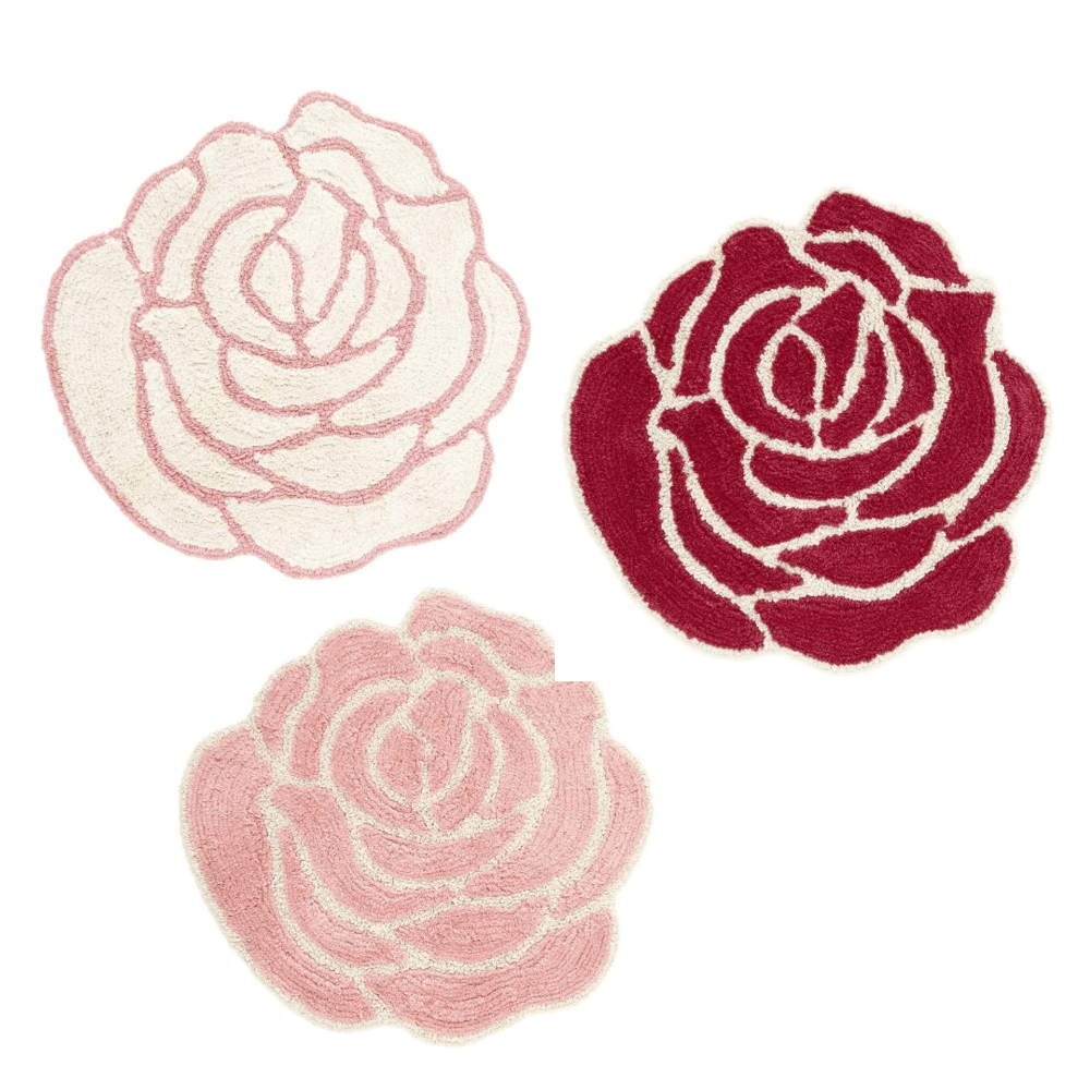 Rose Flower Shape Door Mat Floor Mat Rug - PartyErasers