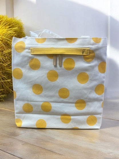 Shinzi Katoh Cotton Zipper Tote Bag with Pockets and Zipper for Shopping or Work - PartyErasers