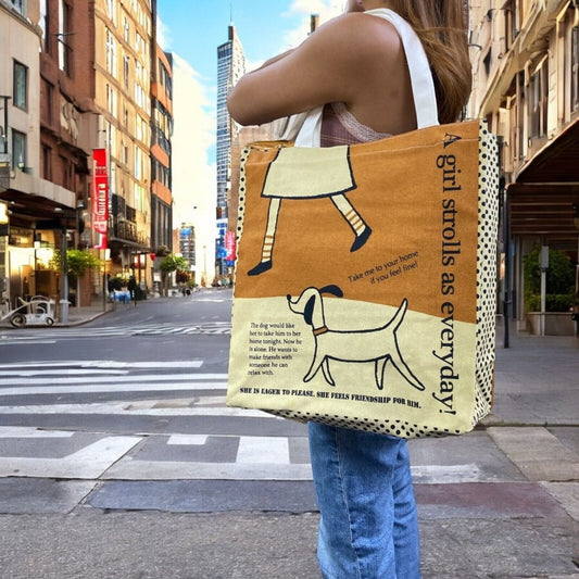 Shinzi Katoh Cotton Zipper Tote Bag with Pockets and Zipper for Shopping or Work - PartyErasers