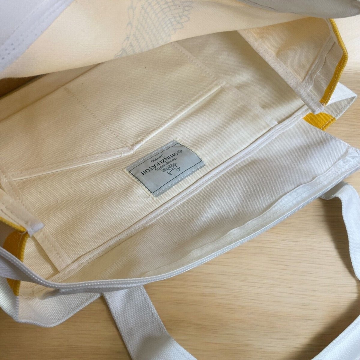 Shinzi Katoh Cotton Zipper Tote Bag with Pockets and Zipper for Shopping or Work - PartyErasers