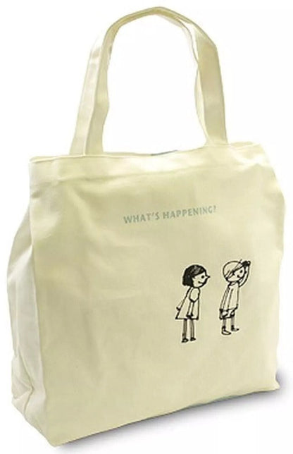 Shinzi Katoh Cotton Zipper Tote Bag with Pockets and Zipper for Shopping or Work - PartyErasers
