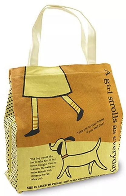 Shinzi Katoh Cotton Zipper Tote Bag with Pockets and Zipper for Shopping or Work - PartyErasers