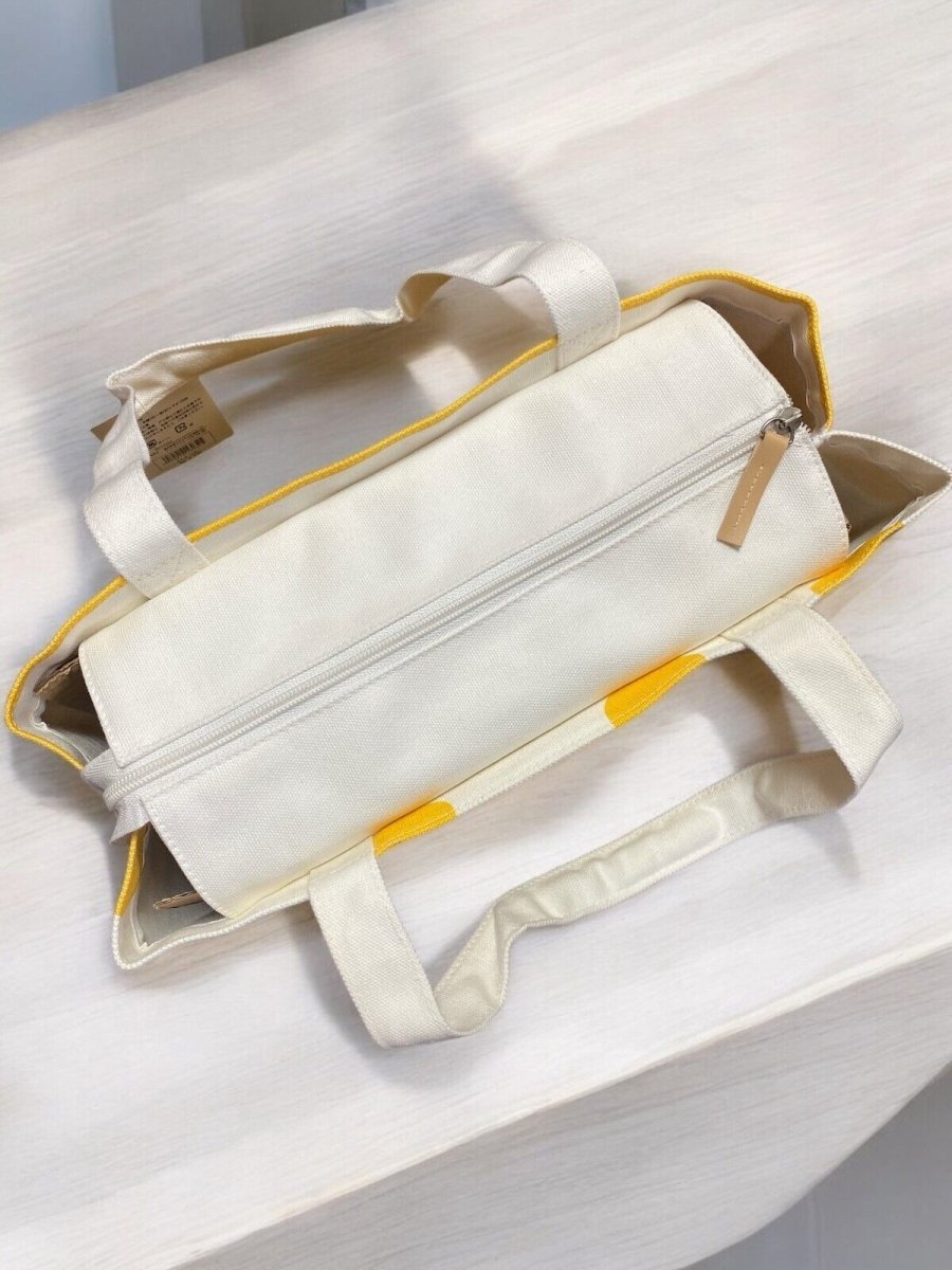 Shinzi Katoh Cotton Zipper Tote Bag with Pockets and Zipper for Shopping or Work - PartyErasers