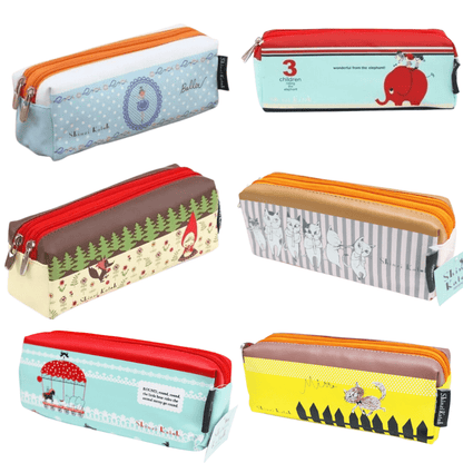 Shinzi Katoh Double Zipper Pouch Pencil Case Travel Accessories Cosmetic Pouch - PartyErasers