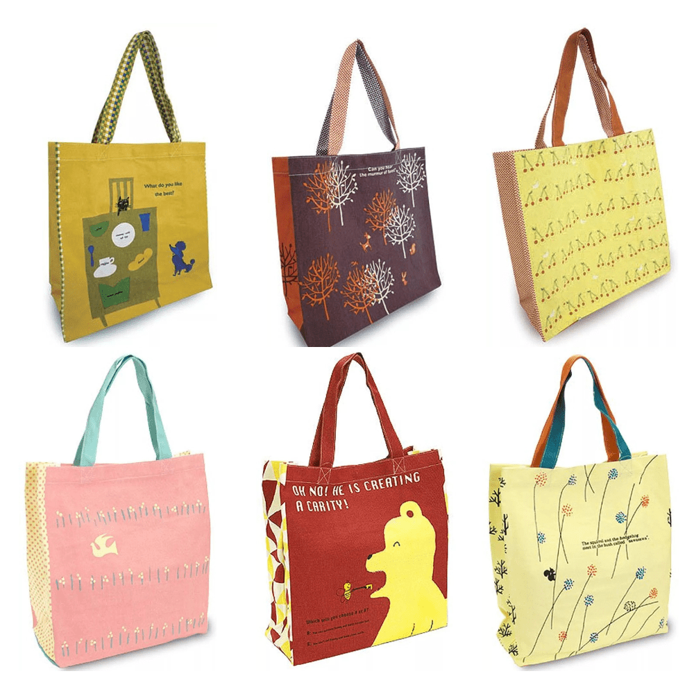 Shinzi Katoh Tote Bag with Magnetic Snap Clorsure Travel Fashion - PartyErasers