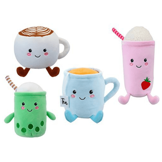 Softlings Plush Cafe Foodies 16cm Super Soft Cake Coffee Bubble Tea Milkshake - PartyErasers
