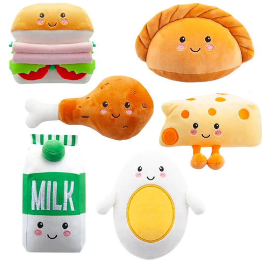 Softlings Plush Fridge Foodies 16cm Super Soft Milk Cheese Pasty Egg Sandwich - PartyErasers