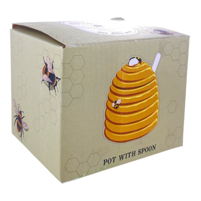 The Nectar Meadows Ceramic Beehive Pot and Spoon Kitchenware - PartyErasers