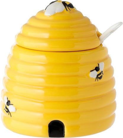 The Nectar Meadows Ceramic Beehive Pot and Spoon Kitchenware - PartyErasers