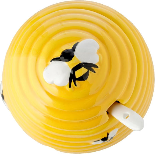 The Nectar Meadows Ceramic Beehive Pot and Spoon Kitchenware - PartyErasers