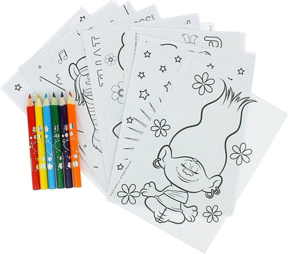 Trolls Movie Mini Colouring Set Activities Set - PartyErasers