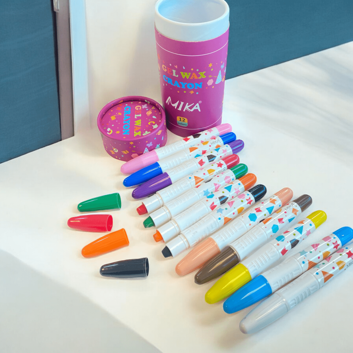 Twistable Gel Wax Crayon 12 Colours for School Students Classroom Art & Craft - PartyErasers