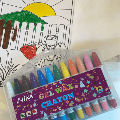 Twistable Gel Wax Crayon 24 Colours in a Plastic Case for student school art - PartyErasers