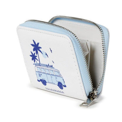 Volkswagen Blue Campervan Zipper Purse - PartyErasers