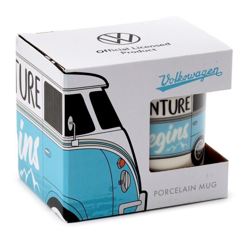 Volkswagen VW T1 Camper Bus Surf Begins Porcelain Mug - PartyErasers