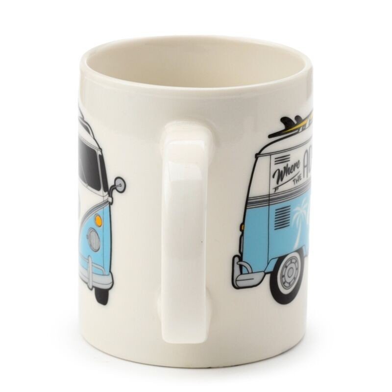 Volkswagen VW T1 Camper Bus Surf Begins Porcelain Mug - PartyErasers