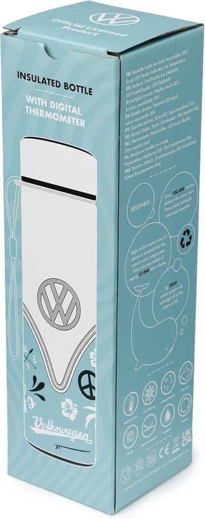 VW Volkswagen Blue Surf Hot & Cold Digital Thermometer Insulated Bottle - PartyErasers