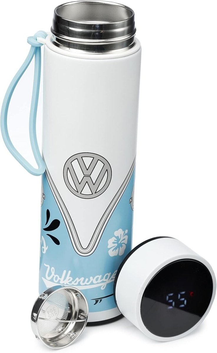 VW Volkswagen Blue Surf Hot & Cold Digital Thermometer Insulated Bottle - PartyErasers