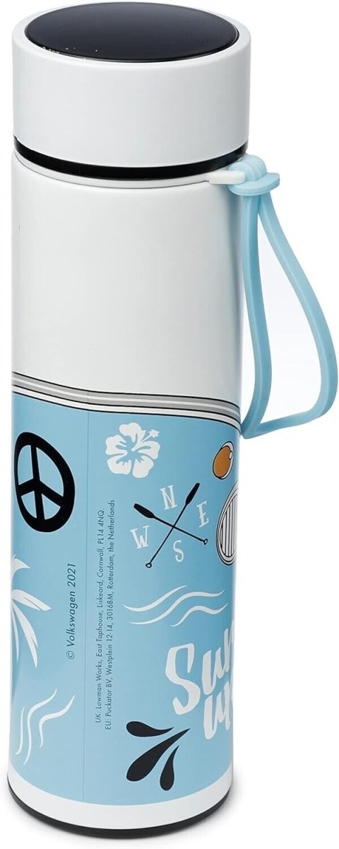VW Volkswagen Blue Surf Hot & Cold Digital Thermometer Insulated Bottle - PartyErasers