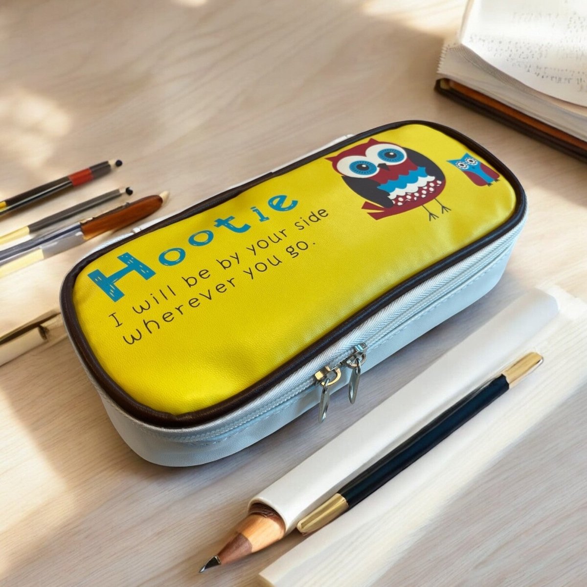 Wholesale 6pcs Hootie Owl Big Capacity Pen Case Stationery Pouch Cosmetic Case - PartyErasers