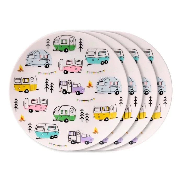 Wildwood Caravan Set of 4 RPET Picnic Plates BPA Free Perfect Gift - PartyErasers