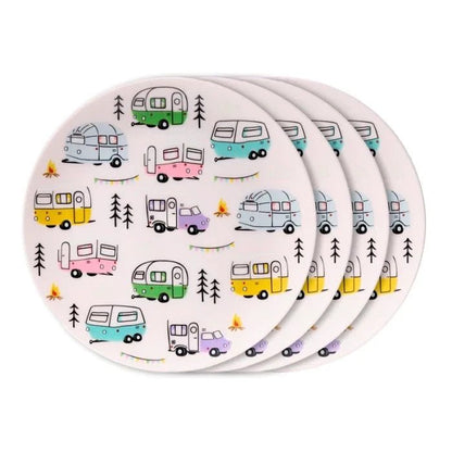 Wildwood Caravan Set of 4 RPET Picnic Plates BPA Free Perfect Gift - PartyErasers