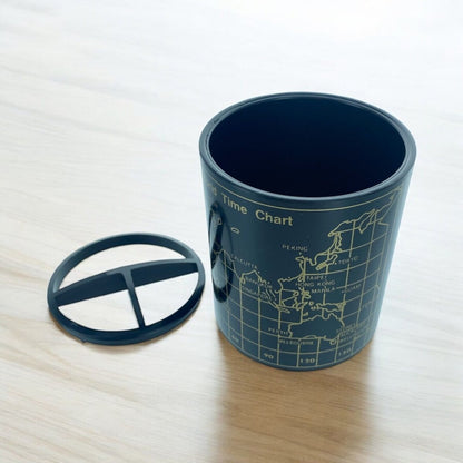 Wold Map Design Pen Pencil Cup Holder Stationery Desk Organiser - PartyErasers