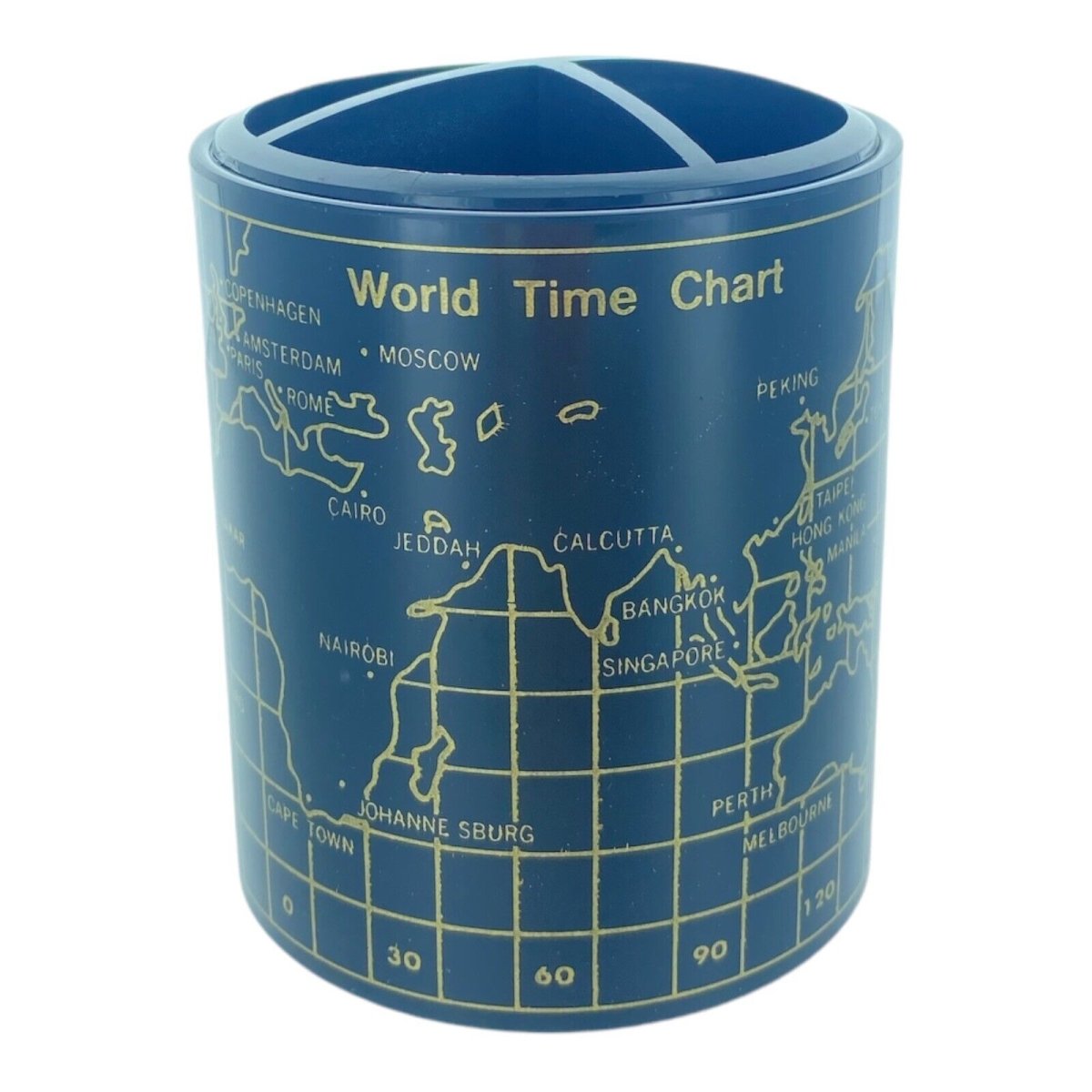 Wold Map Design Pen Pencil Cup Holder Stationery Desk Organiser - PartyErasers